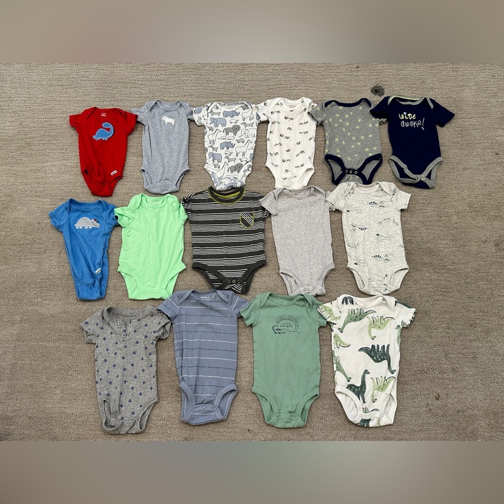 Baby Boy Onesies (15) - Size 0-3 Months